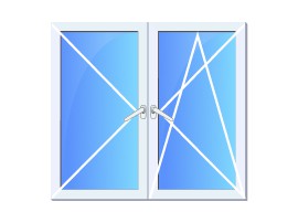 Окно ПВХ двустворчатое поворотное Wital Prestige 80